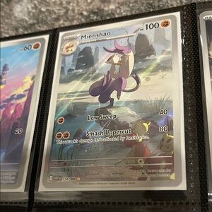 Pokemon Mienshao Trading Card - Purple and Yellow